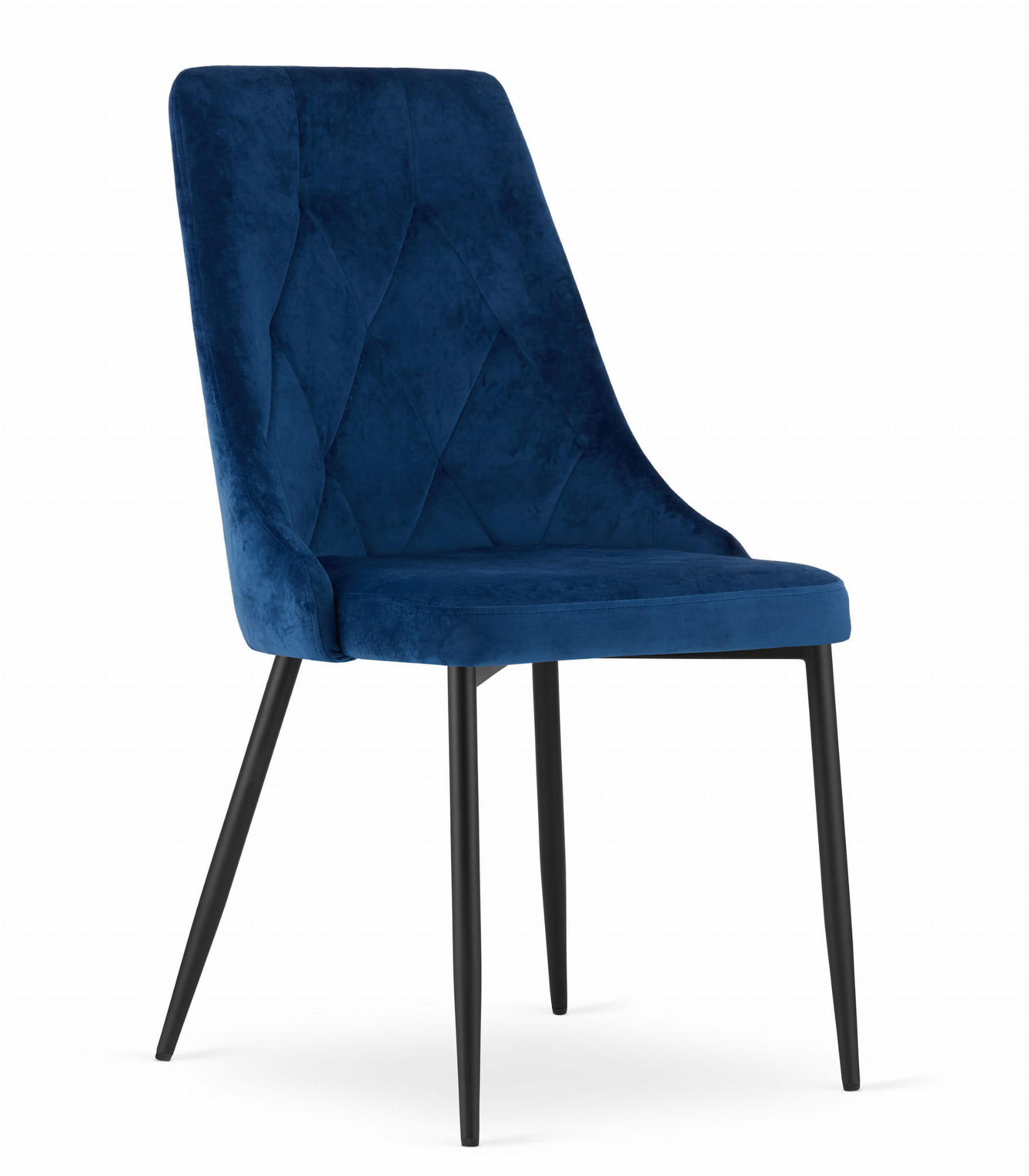 STUHL BRISIGHELLA 1 Stück, Blau, mit Samtstoff gepolstert - Blau, Textil/Metall (49/94/61cm) - Komodee