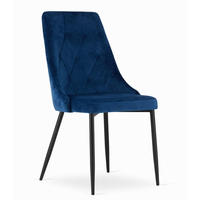 STUHL BRISIGHELLA 1 Stück, Blau, mit Samtstoff gepolstert - Blau, Textil/Metall (49/94/61cm) - Komodee