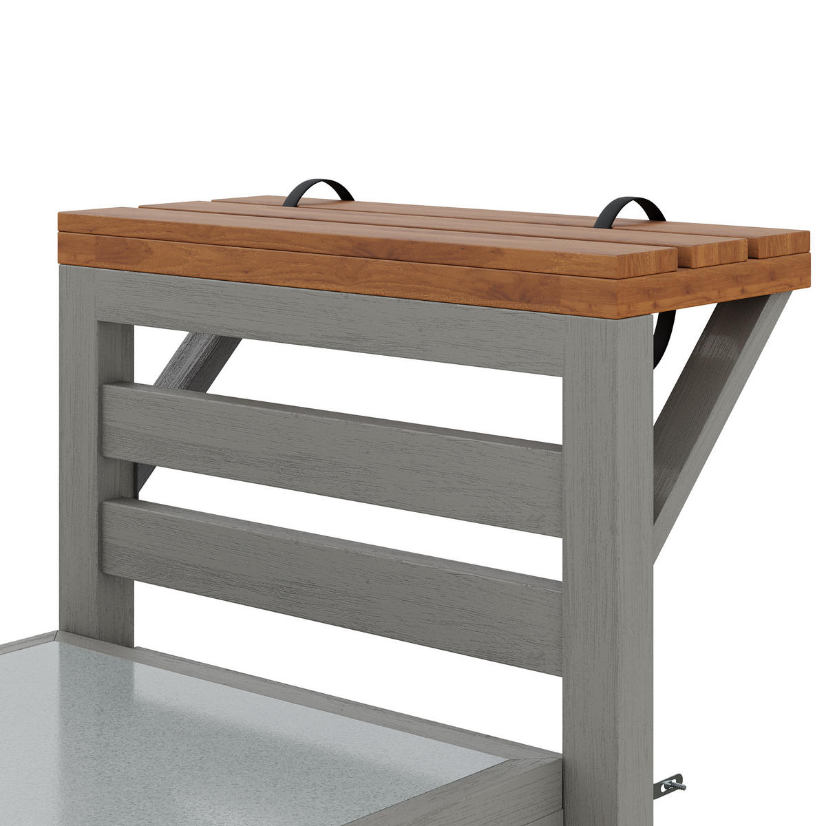 GARTENSCHRANK Holz Edelstahl Arbeitsplatte Outdoor Grillstation - Naturfarben, Holz (72.5/123/80cm) - FLIEKS