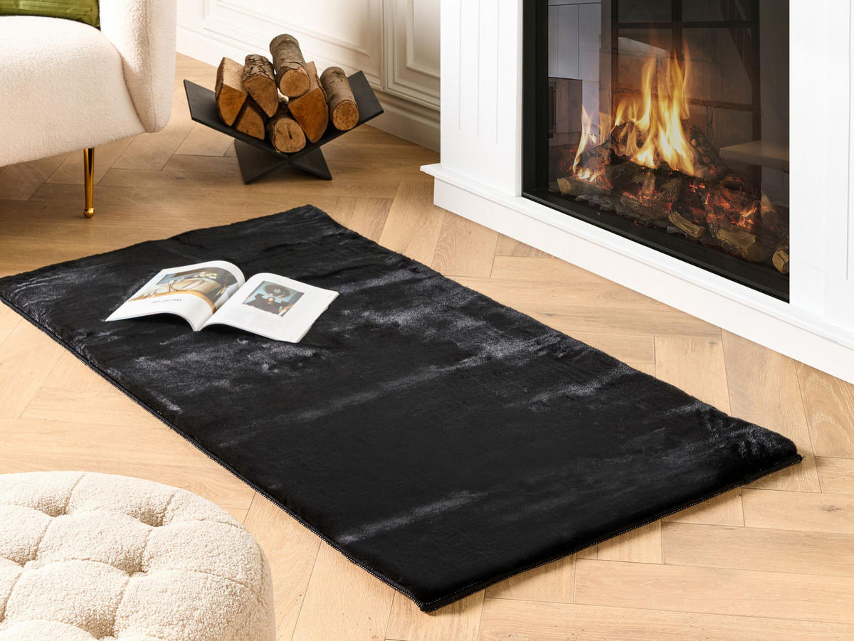 SHAGGY-KUNSTFELLTEPPICH Mirpur 150/80 cm - Schwarz, Kunststoff (80/150cm) - Beliani
