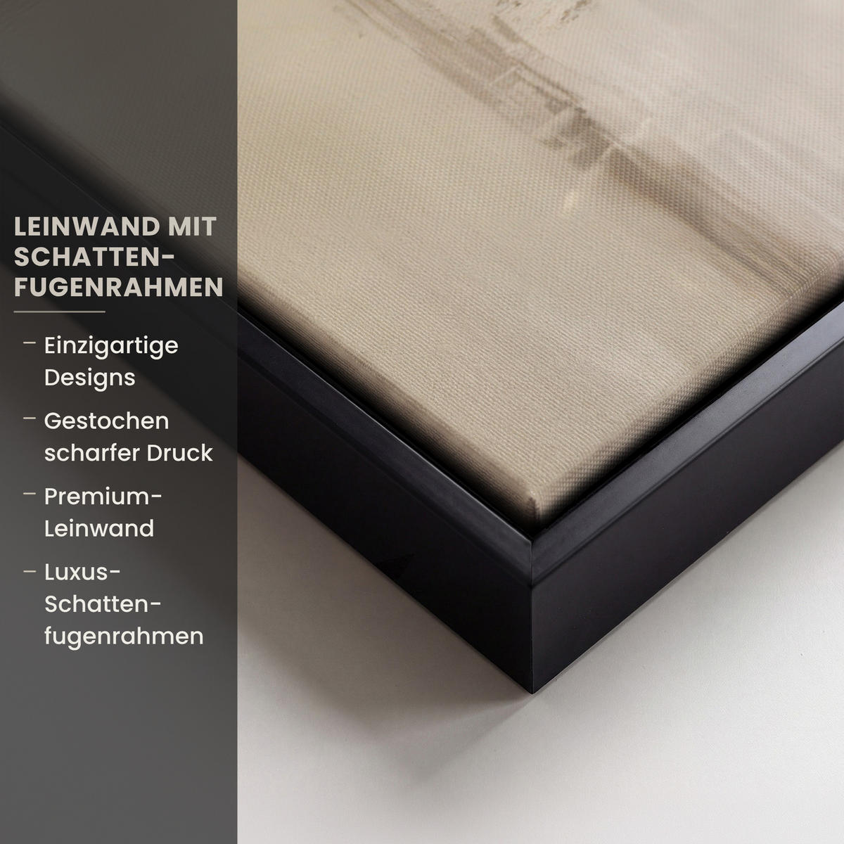 LEINWAND Bilder mit Rahmen - Moderne Kunst - Abstrakt - Beige - 50x50 - Beige, Textil (50/50cm) - MuchoWow
