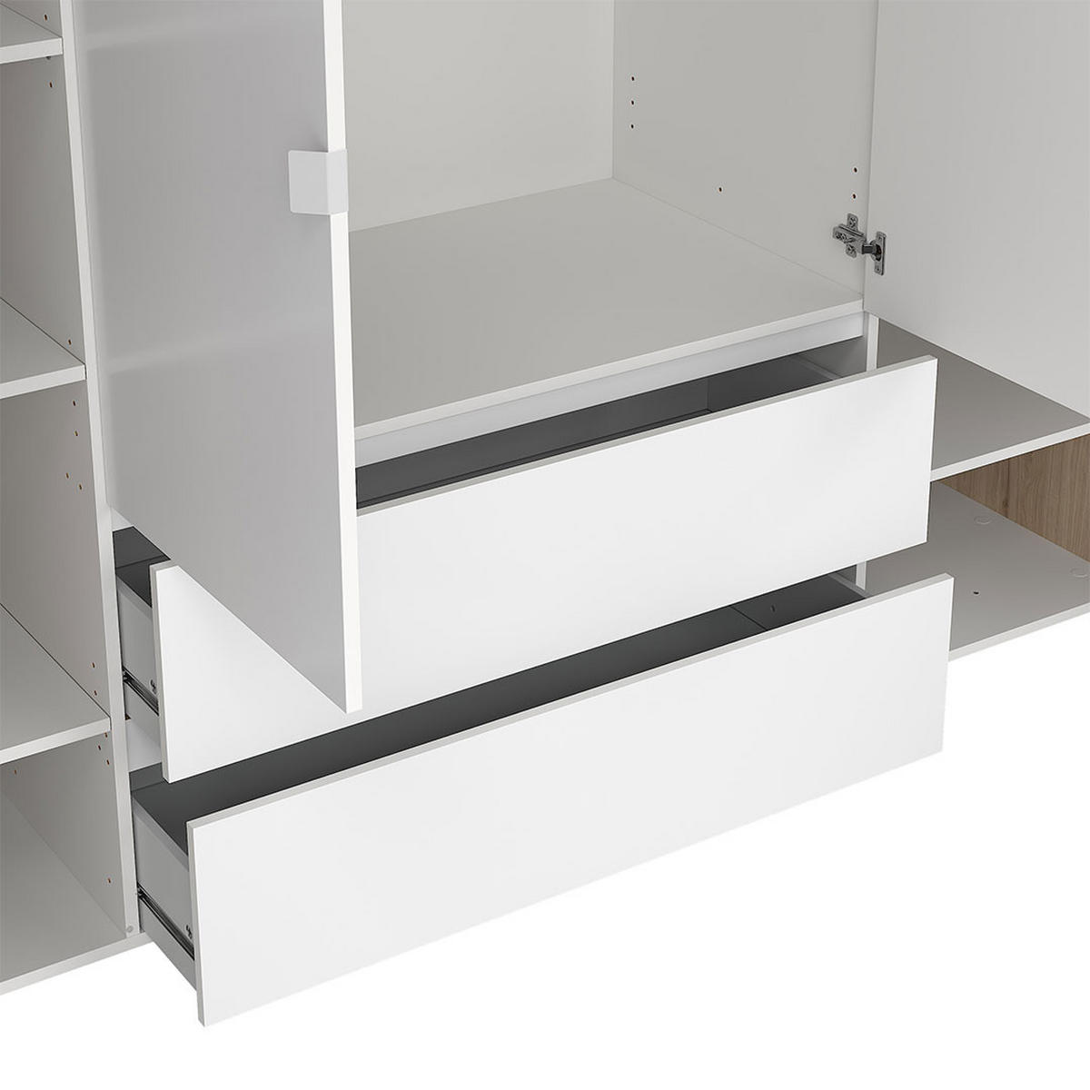 KLEIDERSCHRANK, Next, Weiß, Holzwerkstoff, 197 x 58 x 203 cm - Weiß, Holzwerkstoff (197/203/58cm) - ebuy24