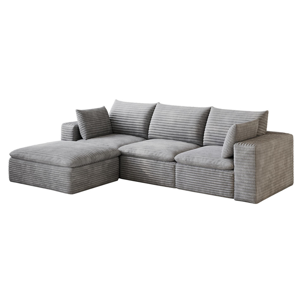 SOFA modular 260 cm Stoff Grau - Grau, Kunststoff (160/260cm) - Meubliv