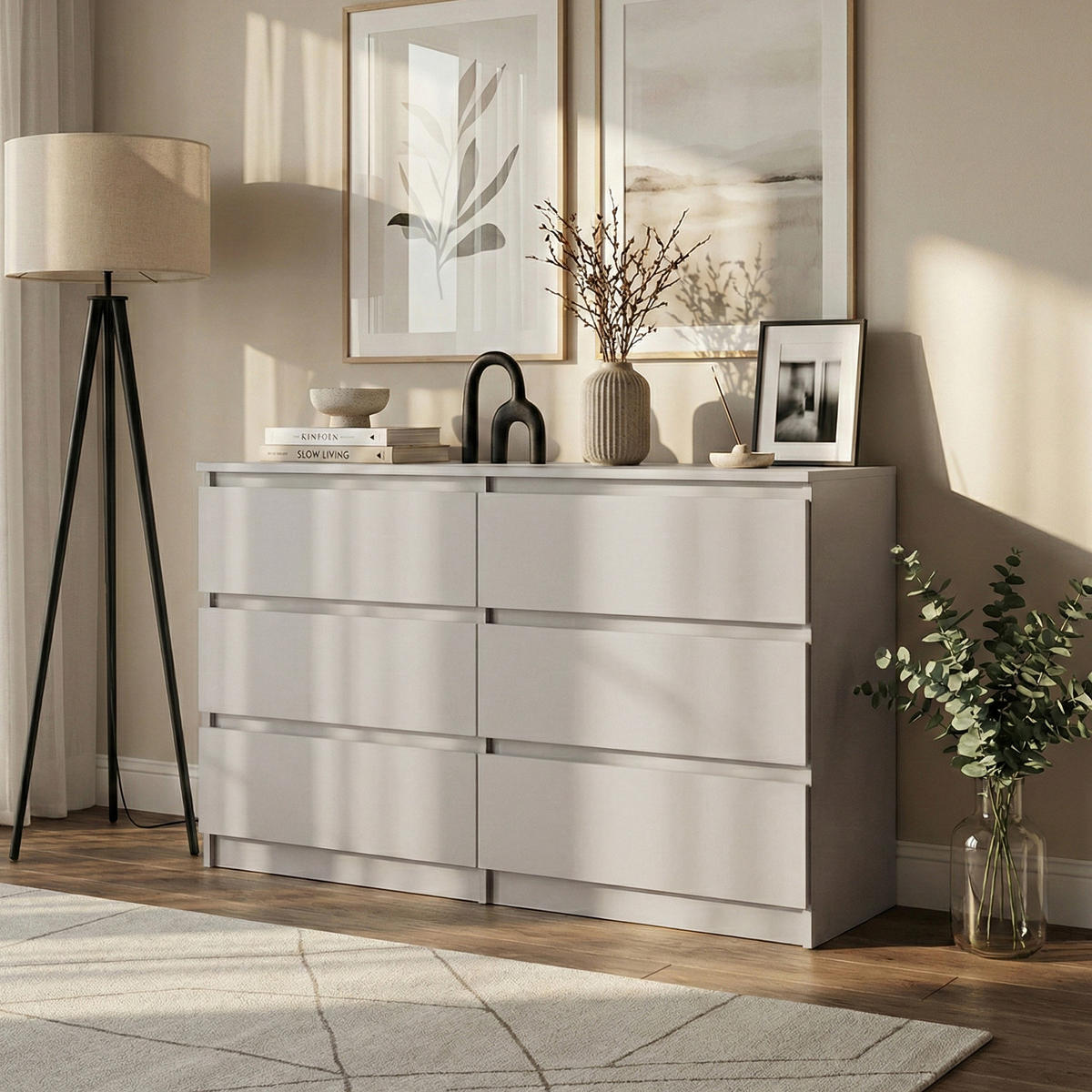 KOMMODE Lemon mit 6 Schubladen, 120 cm, Kaschmir - Kaschmir, Holzwerkstoff (120/78/39cm) - Beautysofa