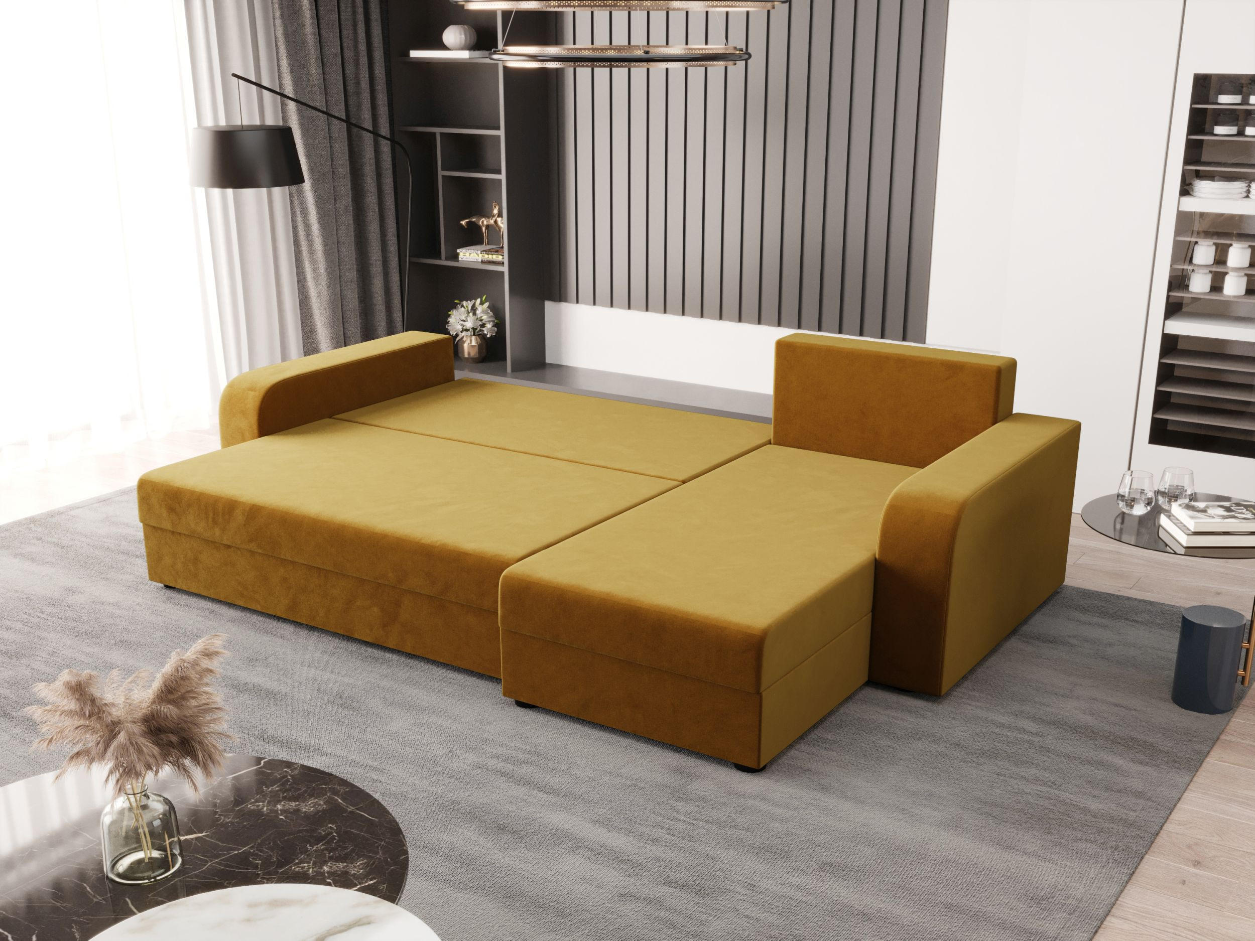 Thumbnail - Bedante Ecksofa, Currygelb, Textil, 4-Sitzer, L-Form, 240x140 cm, Wohnzimmer, Sofas & Couches, Wohnlandschaften, Ecksofa...