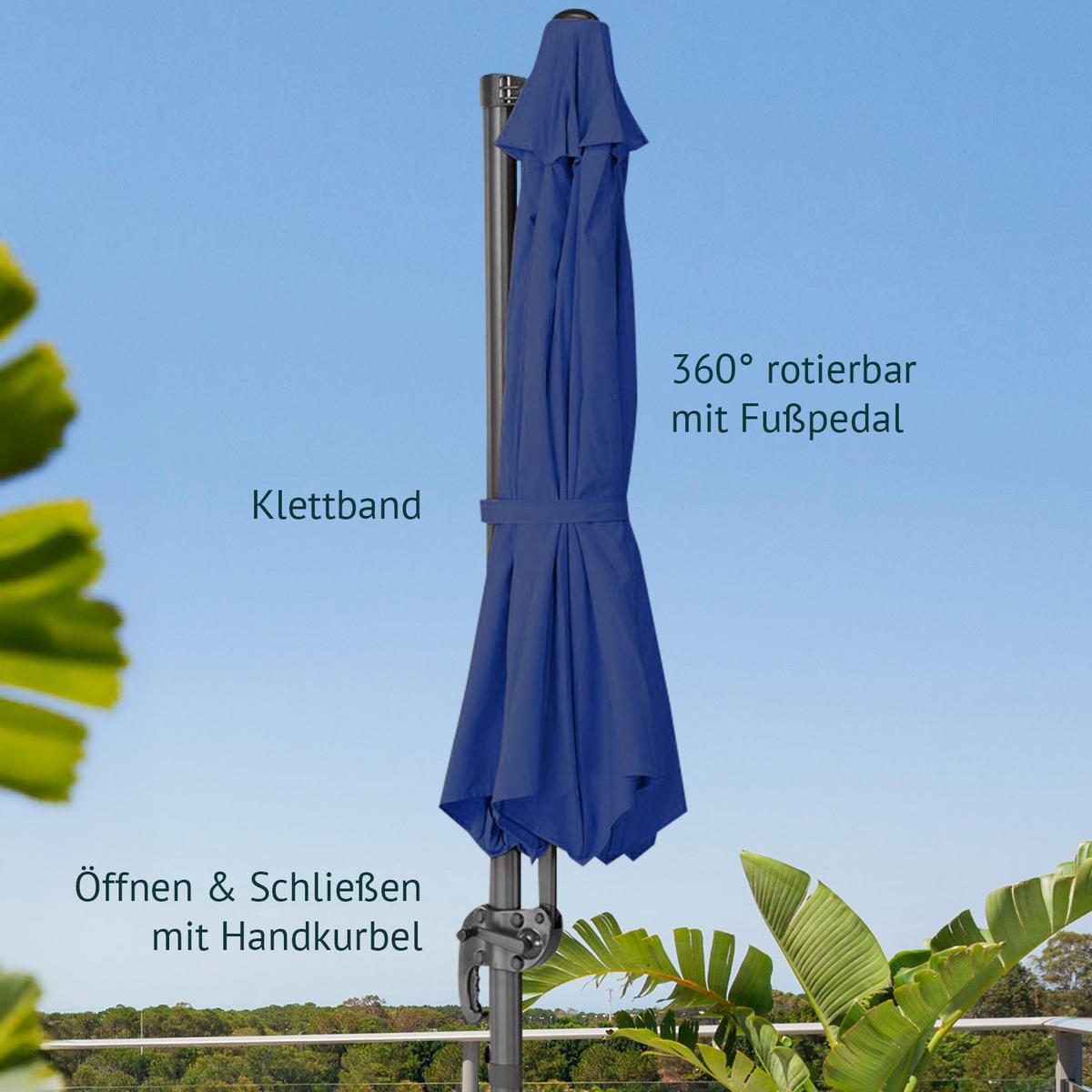 AMPELSCHIRM Blau - Blau, Textil (290/290cm) - SVITA
