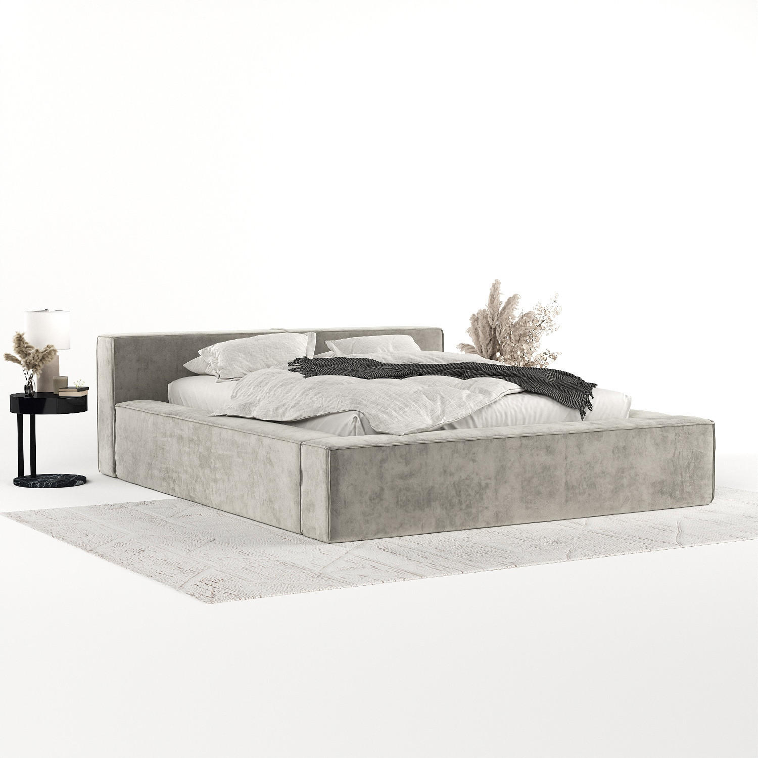 POLSTERBETT Casto mit Stauraum 140/200 cm Beige im Terra NW Stoff - Beige/Schwarz, Holz/Holzwerkstoff (140/200cm) - AltaBeds