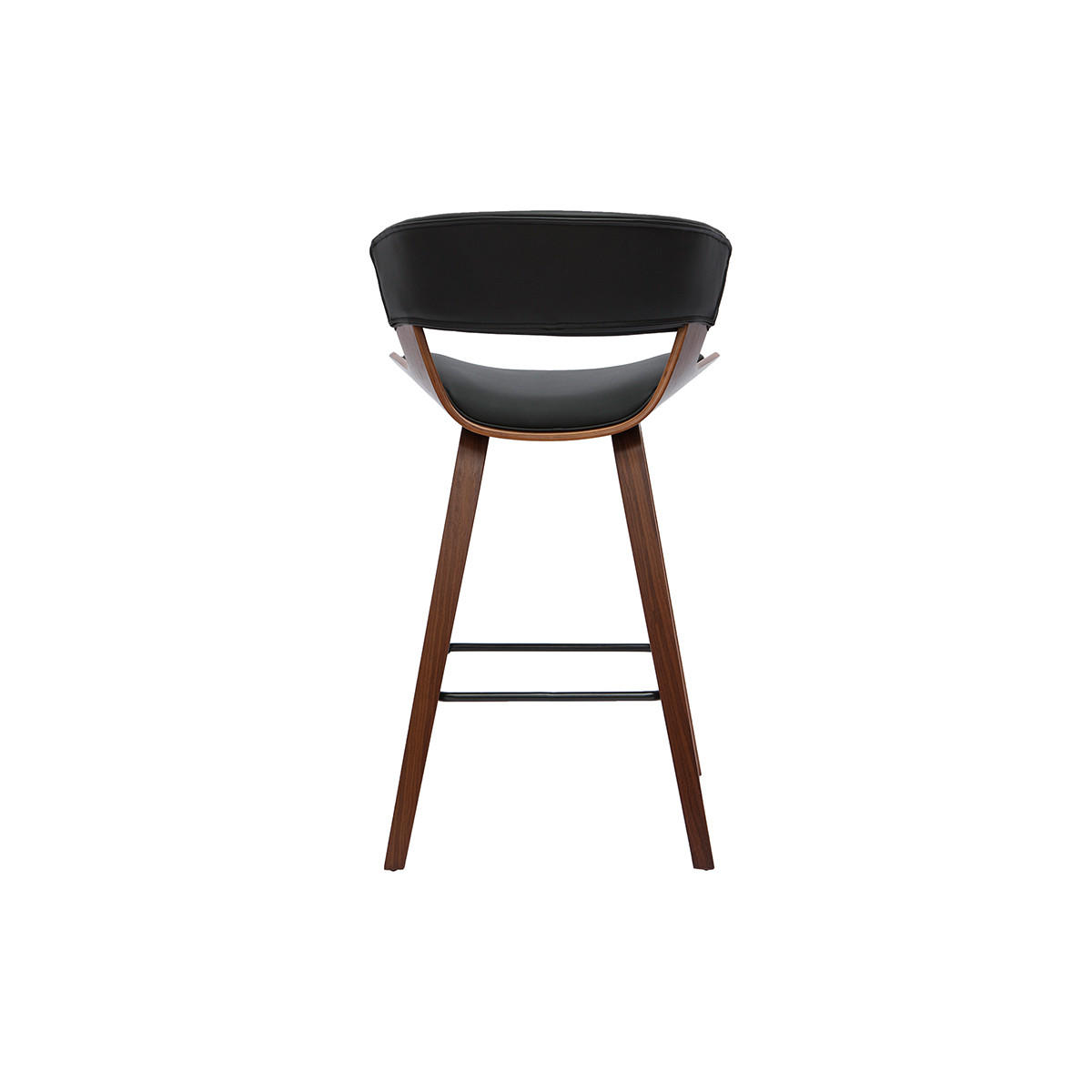 BARHOCKER Schwarz Dunkles Holz H65 cm SYRAH - Walnussfarben, Holz (51/92/53cm) - Miliboo