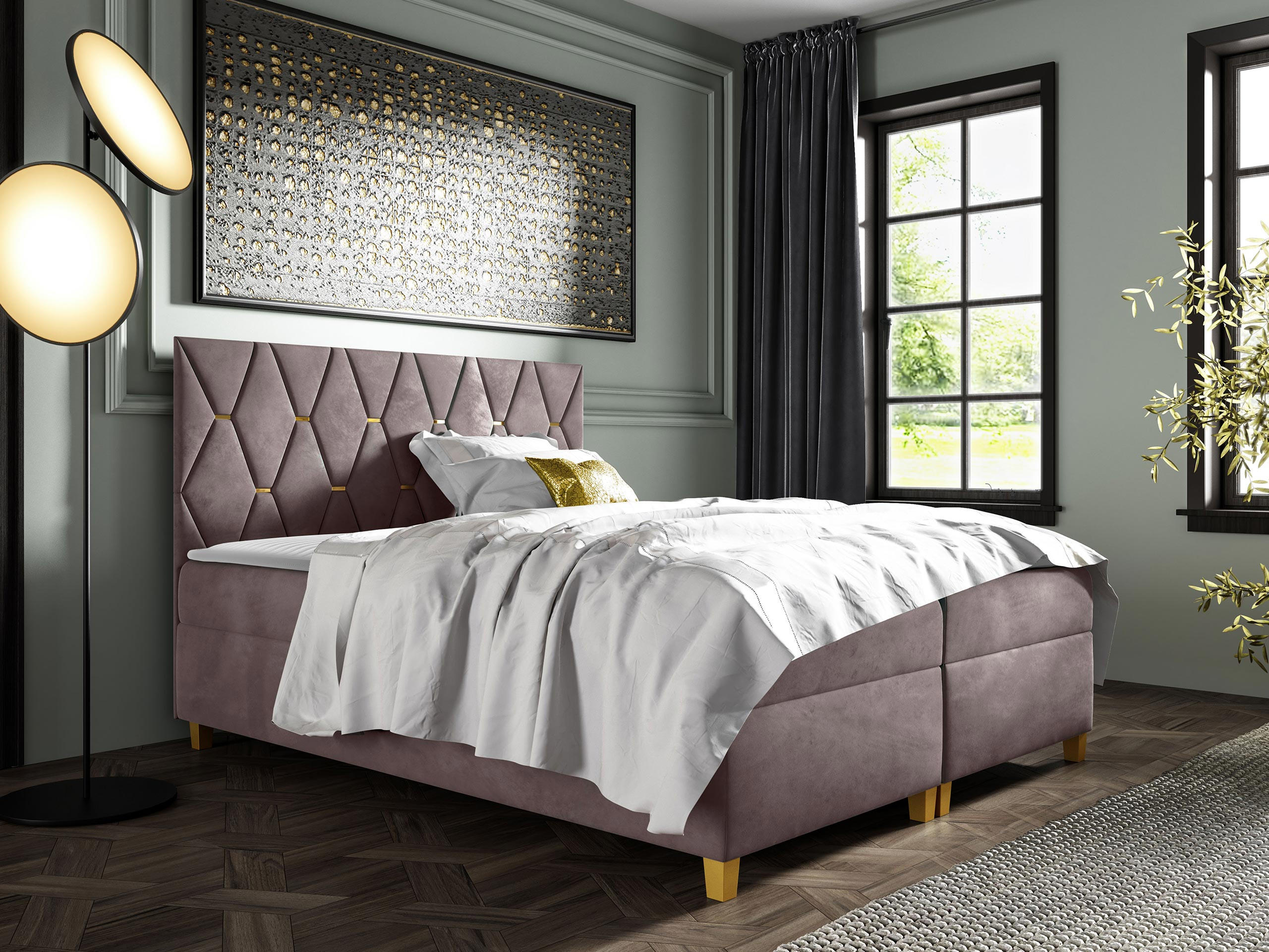 BOXBETT Inez - Violett, Holz (180/200cm) - MIRJAN24