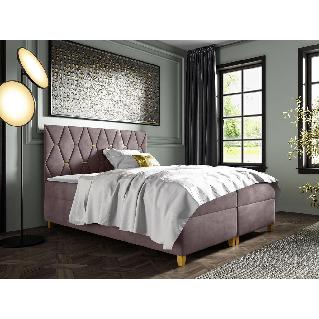 Thumbnail - Mirjan24 Boxbett, Violett, Holz, H3, 180x200 cm, Schlafzimmer, Betten, Boxspringbetten