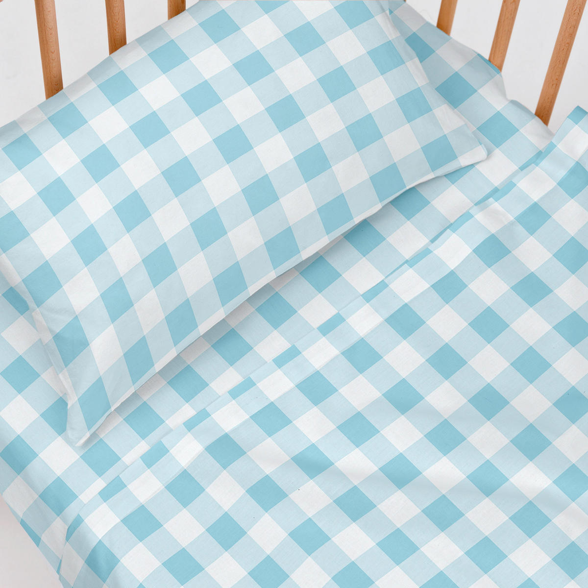 BETTWÄSCHE 2er-Set teiliges vichy 100x130 cm (kinderbett) blau - Blau, Textil (100/130cm) - Happy Friday