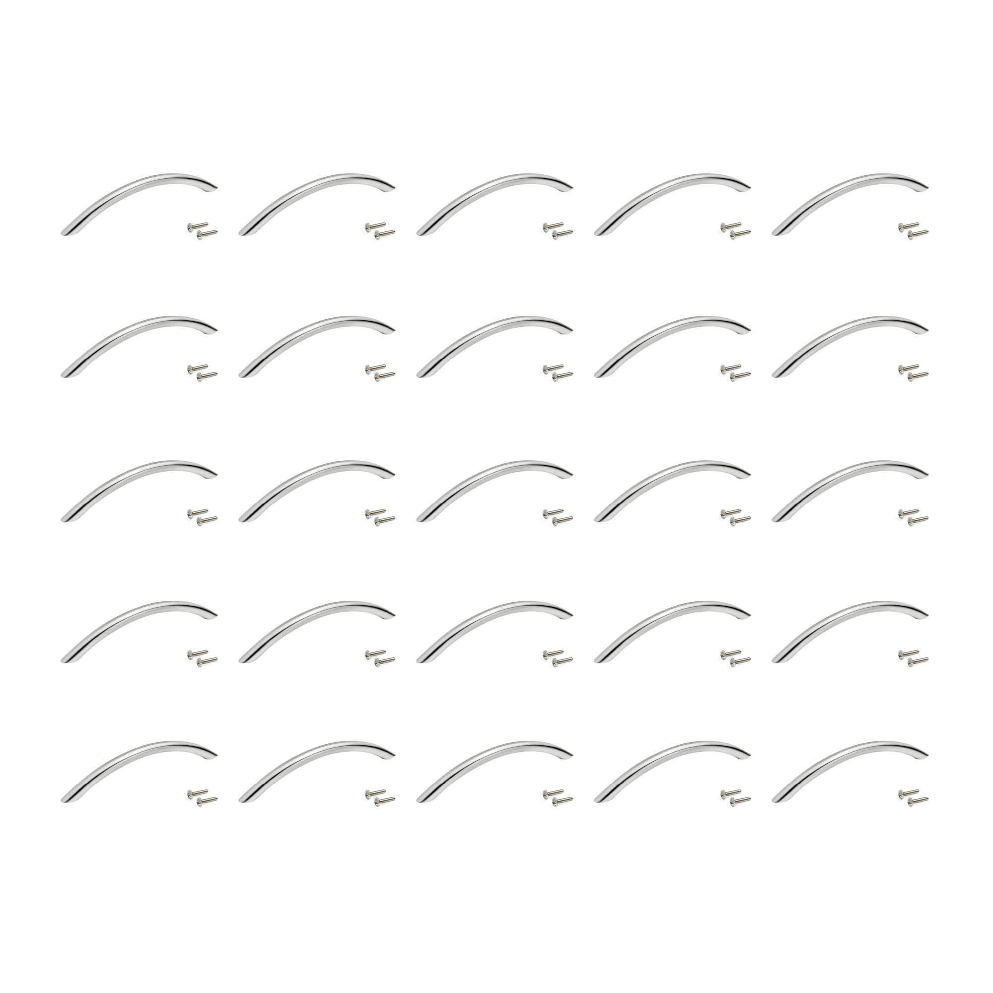 MÖBELGRIFFE Porto, L152mm, 128mm Achsenabstand, Stahl, Nickel satiniert 25er-set - Silberfarben, Metall (1/3/15.2cm) - EMUCA