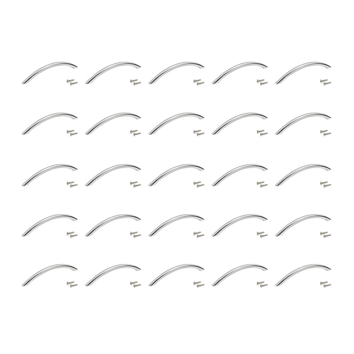 MÖBELGRIFFE Porto, L190mm, 160mm Achsenabstand, Stahl, Nickel satiniert 25er-set - Silberfarben, Metall (18/9/20cm) - EMUCA