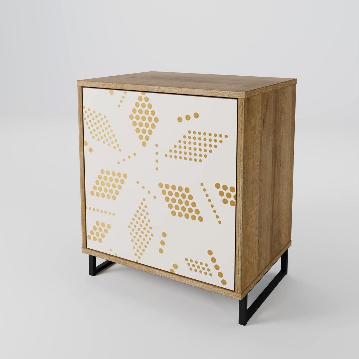 SIDEBOARD SPOTTED DAZE, Eichefarben, 57,5x42x57,5 cm, Ohne Füße - Eichefarben/Multicolor, Holzwerkstoff (57.5/57.5/42cm) - SpaceRebels