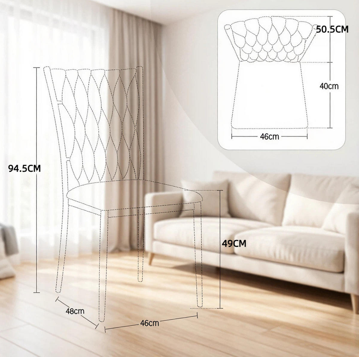 ESSSTUHL 2er-Set Samt Dunkelgrau/Gold 47 x 94,5 x 59,5 cm - Dunkelgrau, Metall (47/94.5/59.5cm) - Meubliv