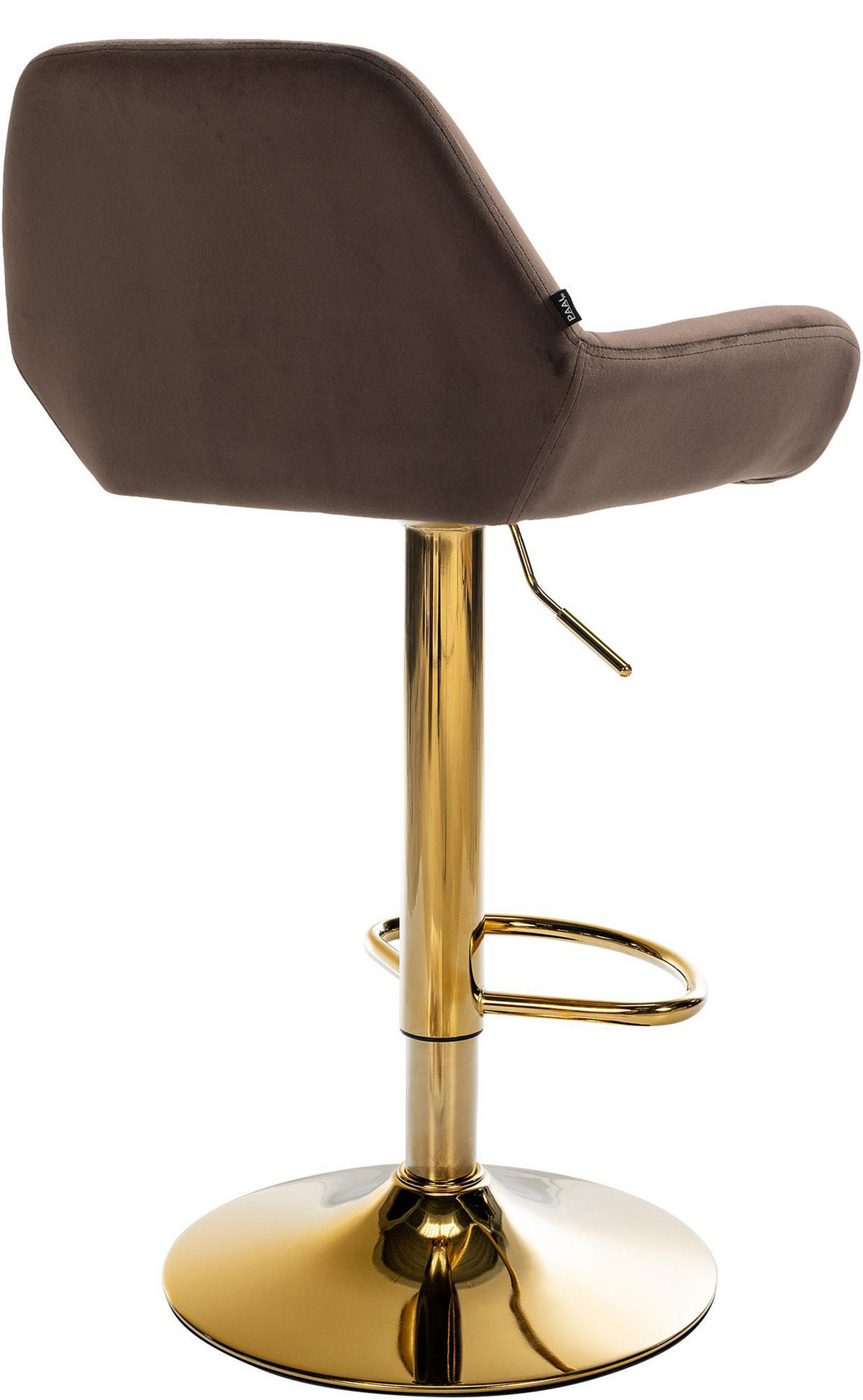 BARHOCKER 2er Set Prag Gold Samt braun - Goldfarben/Braun, Textil/Metall (51/109/52cm) - TPFLiving