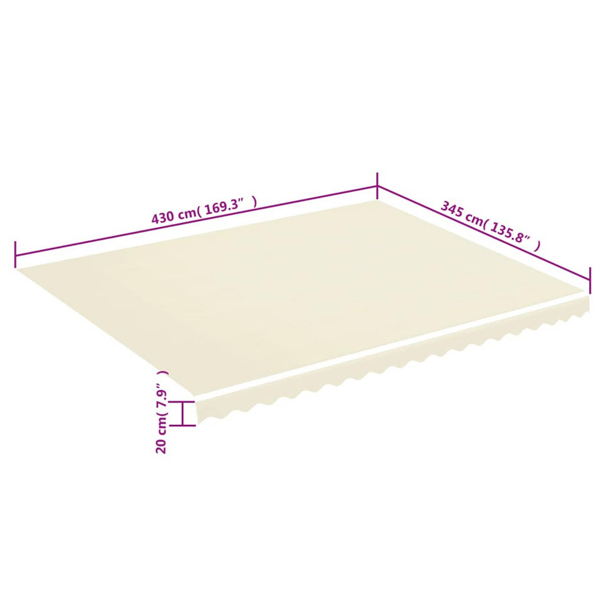 MARKISENBESPANNUNG Markisenstoff Creme, für 450x350 cm - Creme, Textil (430/0.3/345cm) - DELUKE
