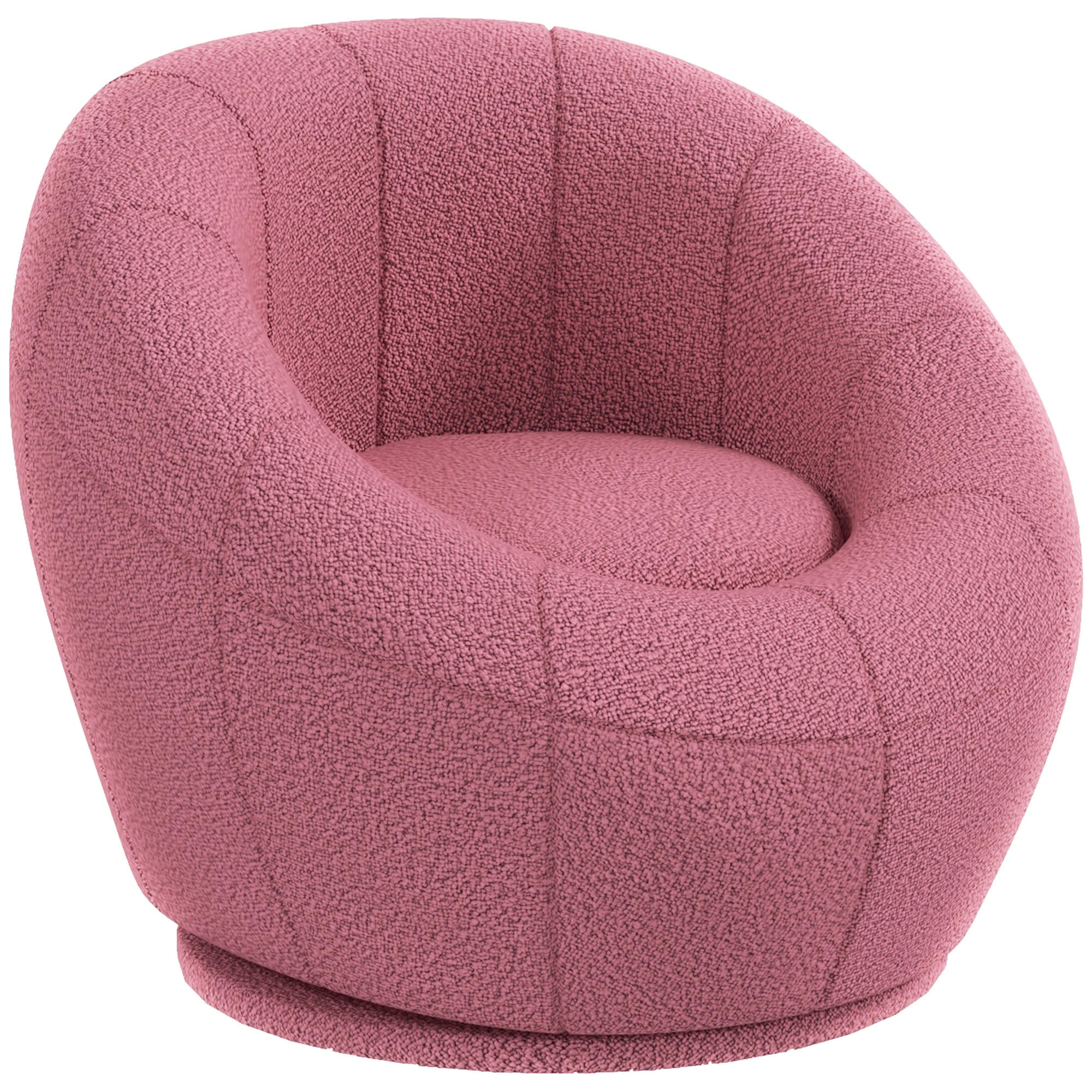 EINZELSESSEL, Schafswolle, Rosa - Rosa, Naturmaterialien (56/48/60cm) - HOMCOM