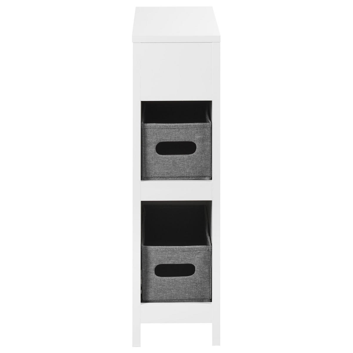 DULAP DE BAIE 20 cm alb Cachi - alb/gri închis, compozit lemnos (20/70/60cm) - Beliani