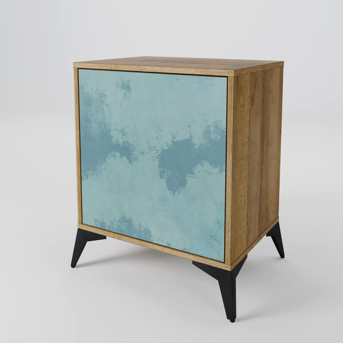 SIDEBOARD SKY WASH, Eichefarben, 57,5x42x77,5 cm, Schräge Buchenholzfüße - Eichefarben/Buchefarben, Holzwerkstoff/Buchenholz (57.5/77.5/42cm) - SpaceRebels