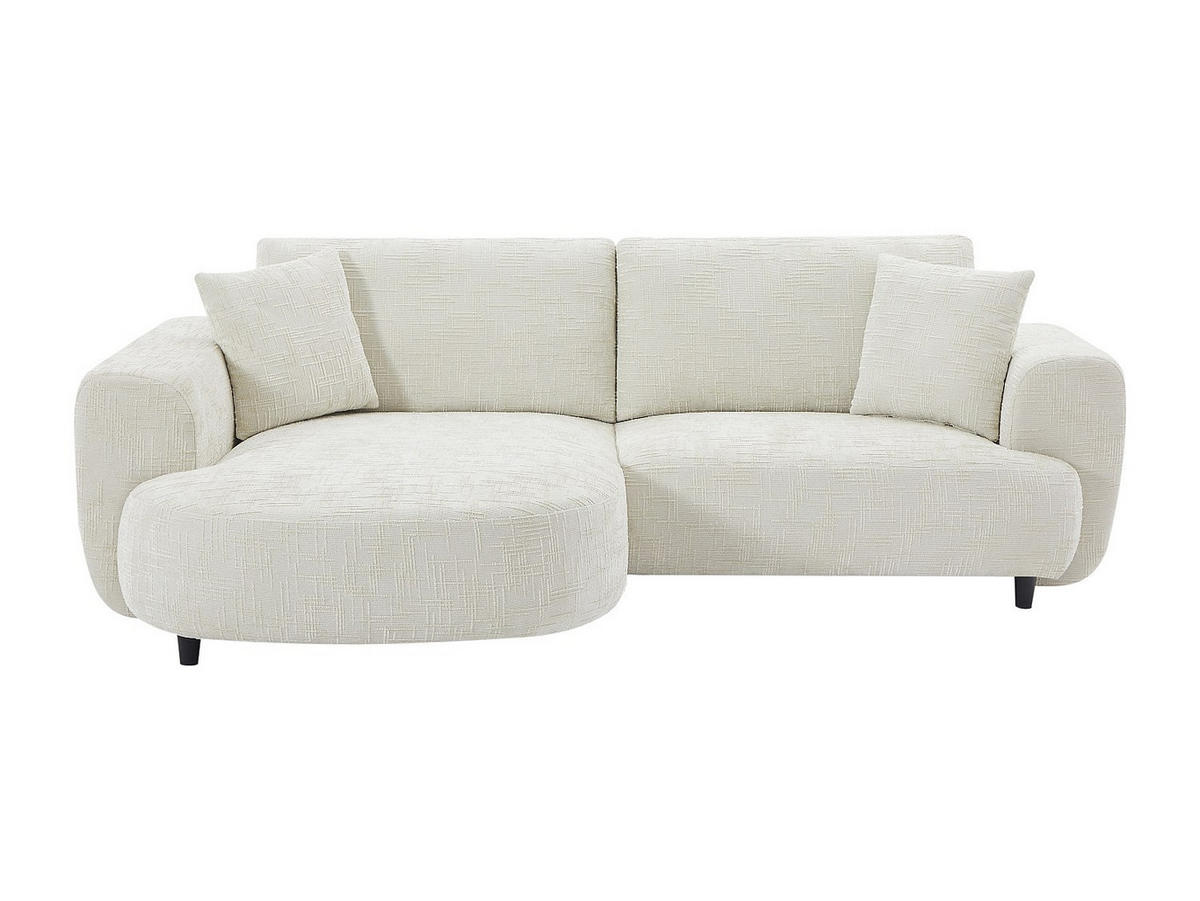 ECKSOFA - Ecke links - Strukturstoff - Beige - RULAMA - Beige, Textil (250/154cm) - Vente-Unique