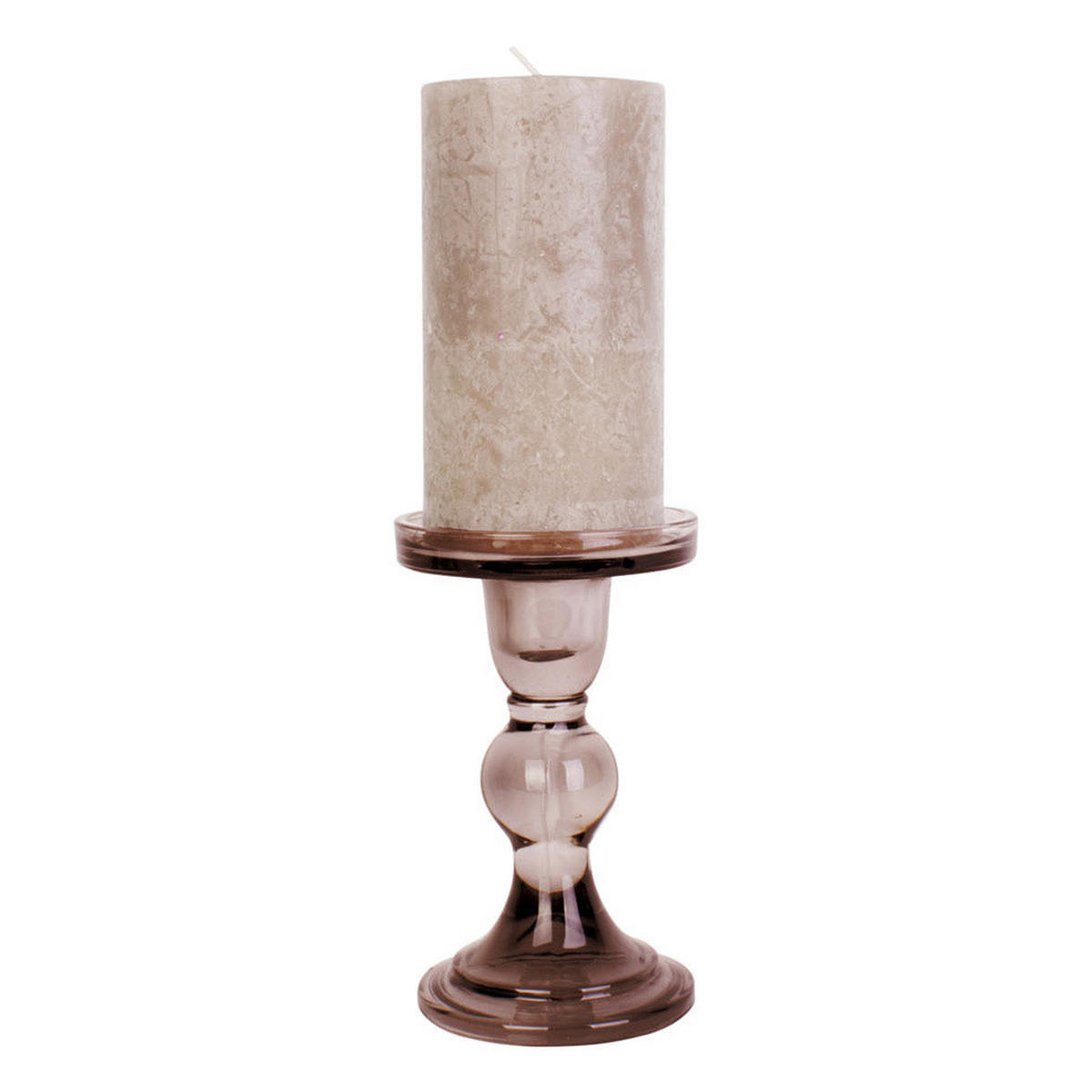 KERZENSTÄNDER Glas Moos Ø 8,5 cm - Braun, Glas (8.5/14/8.5cm)