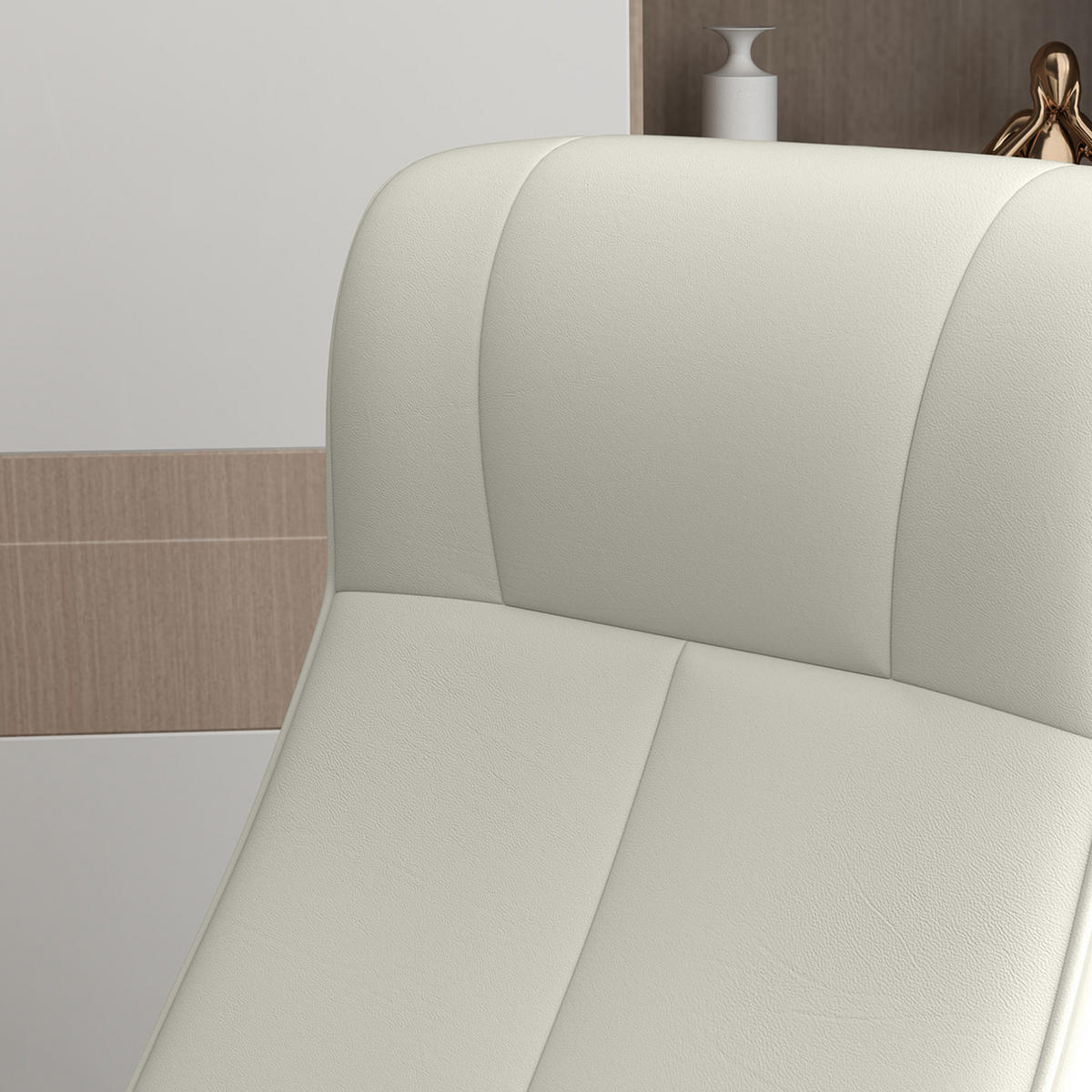 RELAXSESSEL 69/71/104 cm cremeweiß aus Polyester drehbar mit Hocker - Creme, Textil (71/104/69cm) - OKWISH