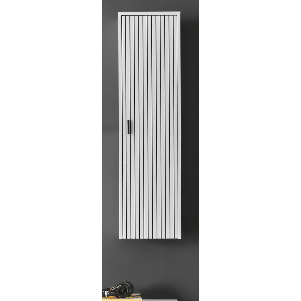 Thumbnail - Furn.Design Hängeschrank, Weiß, Schwarz, Metall, Nachbildung, Uni, 2 Fächer, Rechteckig, 33x120x30 cm, FSC 100%, Badezim...