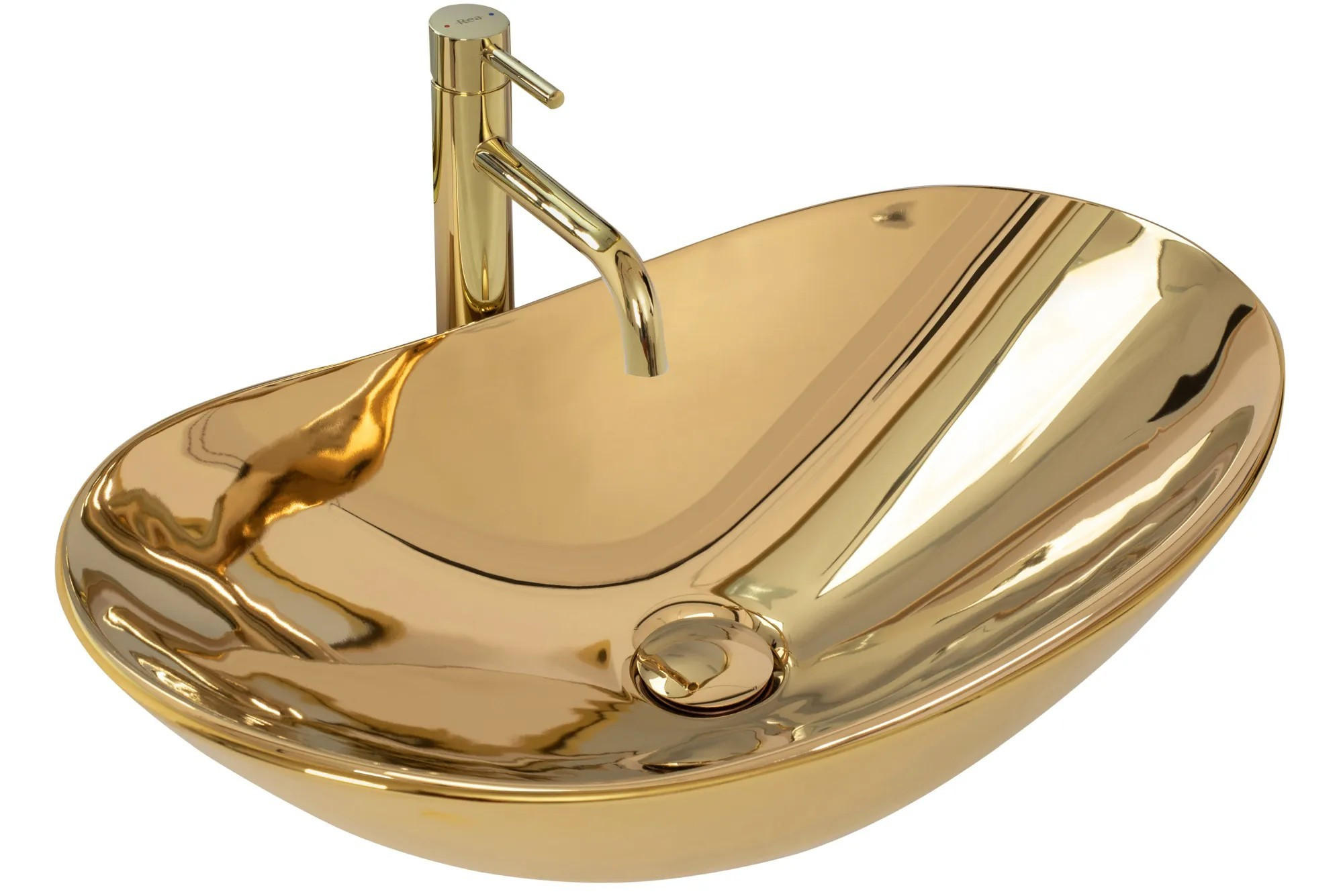 AUFSATZWASCHBECKEN Rea Royal Gold - Goldfarben, Keramik (36/16/62cm) - REA