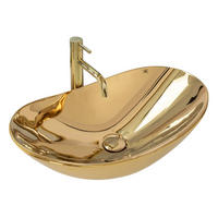 AUFSATZWASCHBECKEN Rea Royal Gold - Goldfarben, Keramik (36/16/62cm) - REA