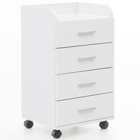 ROLLCONTAINER 4 Schubladen Modern Mit Rollen, Weiß 40x33x71 cm - Schwarz/Weiß, Kunststoff (40/71/33cm) - KADIMA DESIGN
