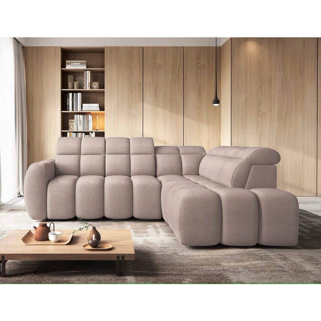 Thumbnail - Eltap Ecksofa, Beige, Textil, Echtholz,Kiefer, 4-Sitzer, Ottomane rechts,L-Form, 258x208 cm, Wohnzimmer, Sofas & Couches...
