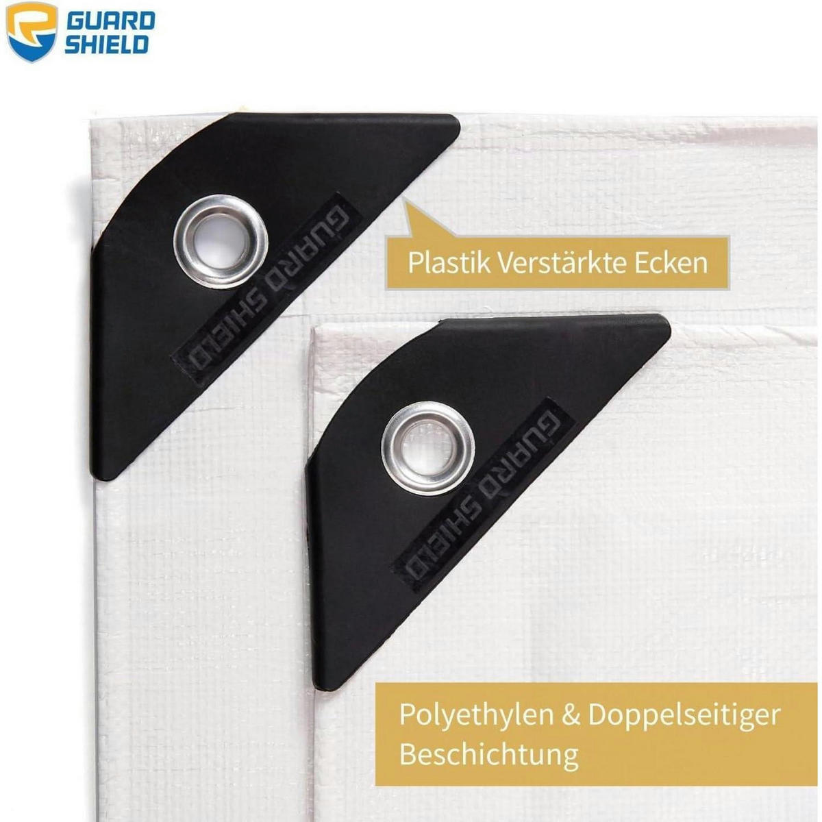 GEWEBEPLANE 3 x 6 m Weiß Wasserdicht 160g/m² - Weiß, Kunststoff (32/8/43cm)