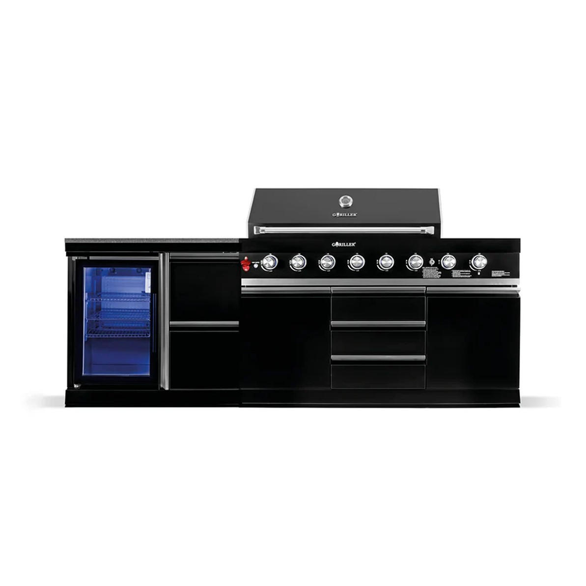 Goriller Bb-S4 Schwarz Hochglanz 247x90x58 cm