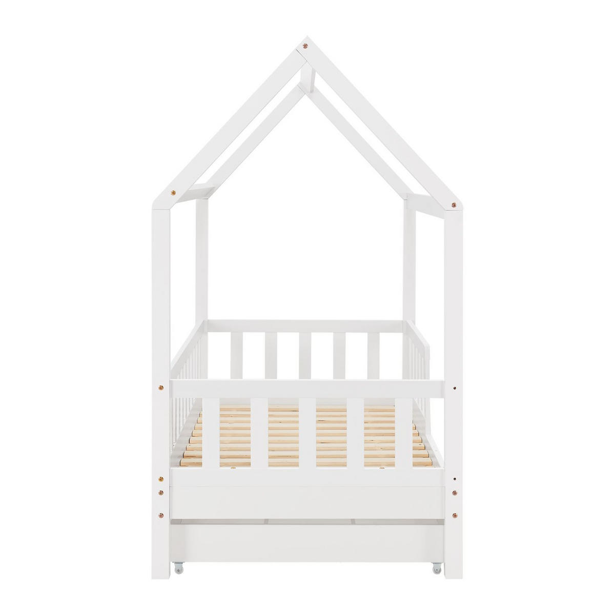 KINDERBETT Marli weiß 80x160 cm mit Bettkasten - Weiß, Holz (80/160cm) - Juskys