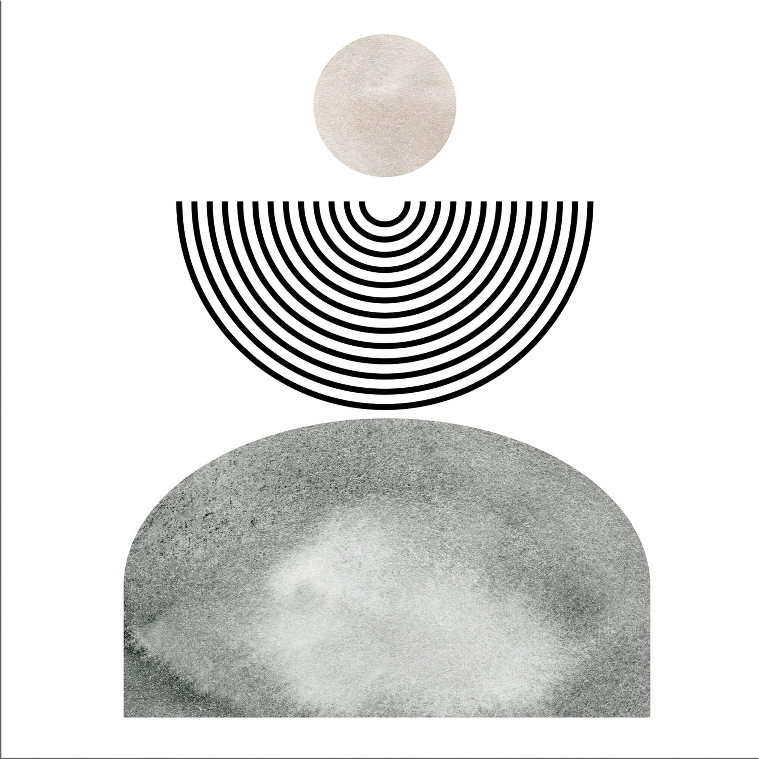 GLASBILD 50x50 cm abstrakte Formen - Beige, Glas (50/50cm) - artissimo