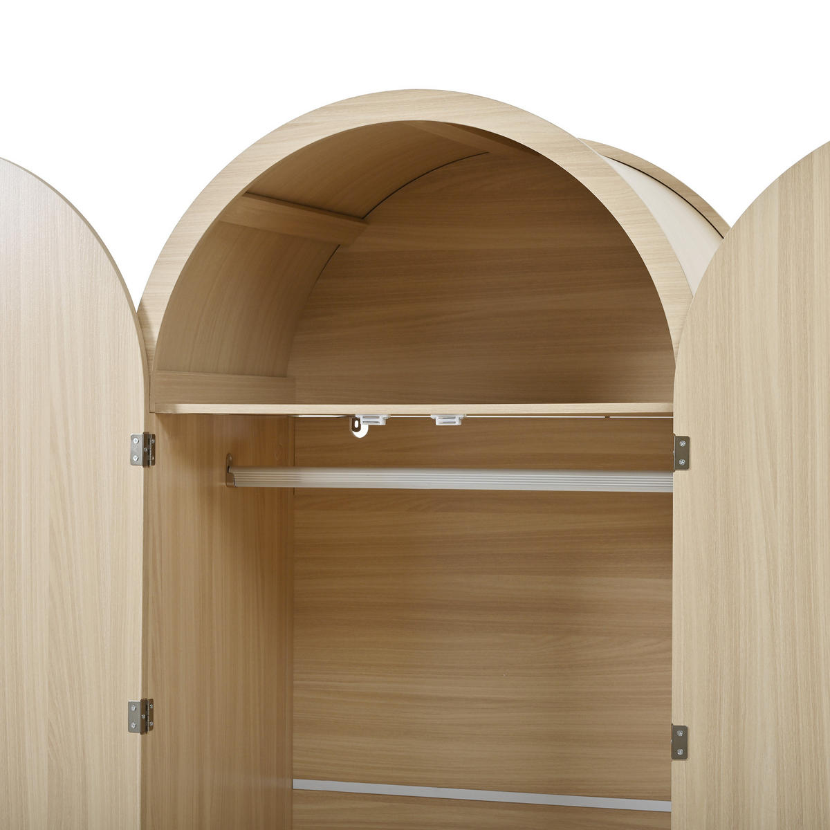 KLEIDERSCHRANK in Eichenfarben mit Kleiderstange und Schubladen für Flur und Schlafzimmer, B80/T50/H179 cm - Eichefarben, Holzwerkstoff/Metall (80/139/50cm) - STILVORA