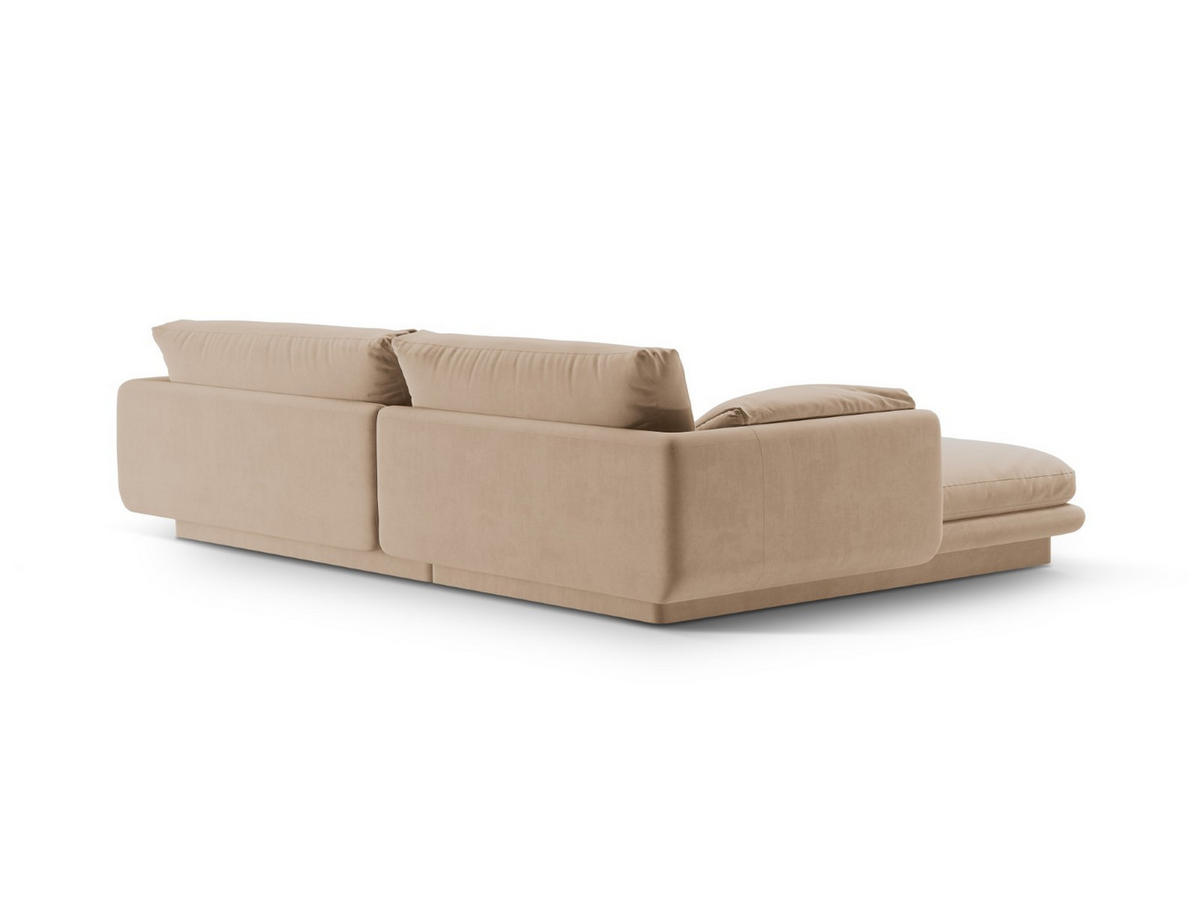 ECKSOFA rechts Torino aus Samt sandfarben 4 Sitzplätze - Sandfarben, Textil (170/250cm) - Micadoni