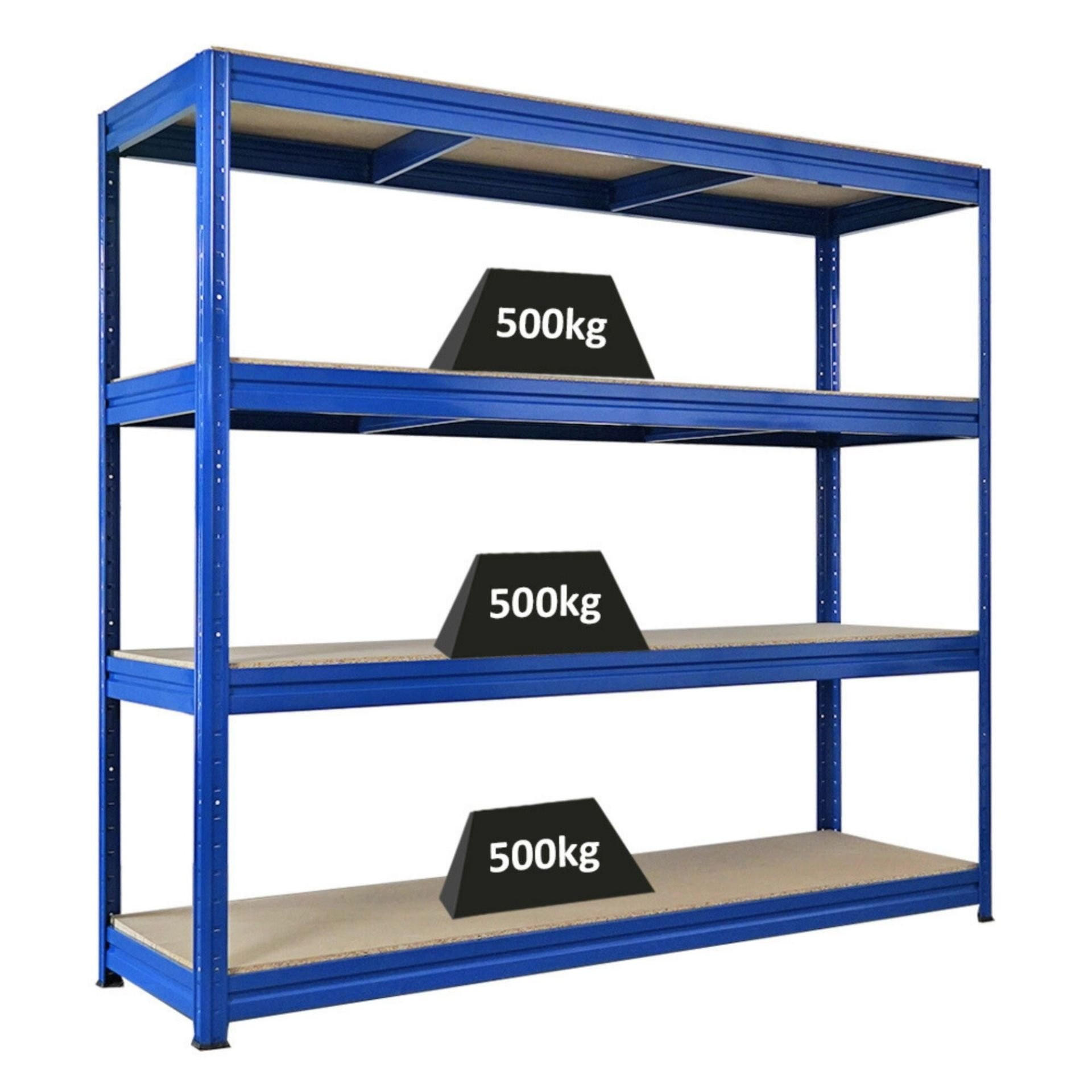 SCHWERLASTREGAL Dino 180x200x60cm Spanplatten-Ebenen Blau - Blau, Metall (200/180/60cm) - PROREGAL