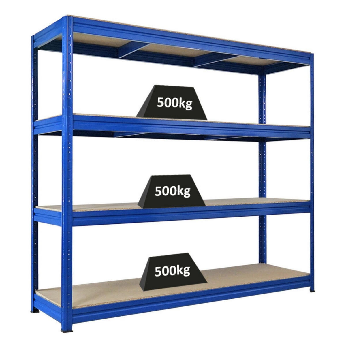 SCHWERLASTREGAL Dino 180x200x60cm Spanplatten-Ebenen Blau - Blau, Metall (200/180/60cm) - PROREGAL