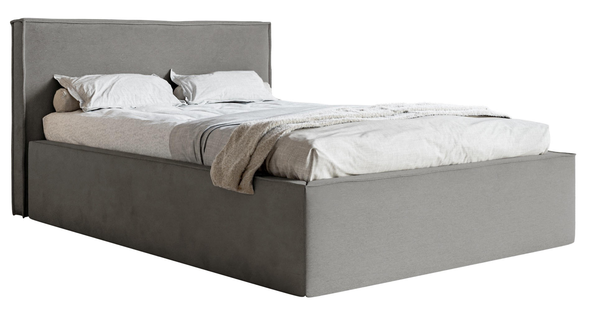 POLSTERBETT LUCERA Grau 140x200 cm - Dunkelgrau/Schwarz, Kunststoff/Textil (140/200cm) - Selsey