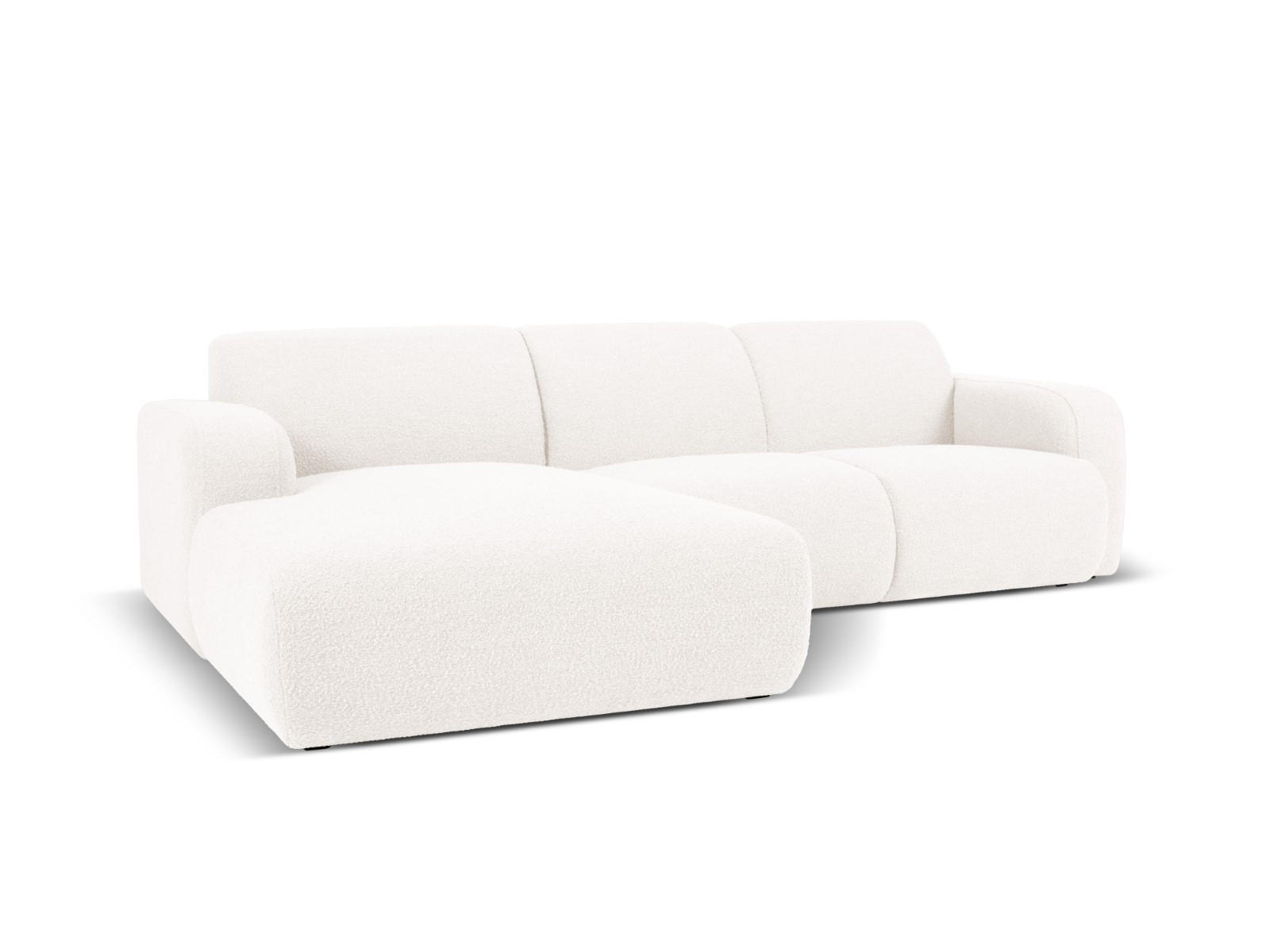 ECKSOFA links Molino aus Boucle weiß 4 Sitzplätze - Weiß, Textil (170/250cm) - Micadoni