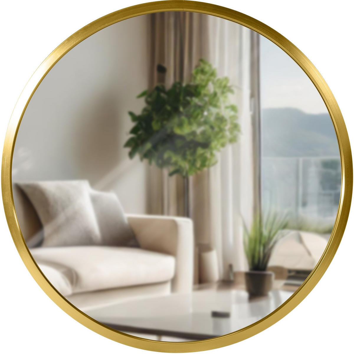 WANDSPIEGEL Gdansk Metall Gold glanz Runder Spiegel - Goldfarben, Metall (30/30/3cm) - DELUKE