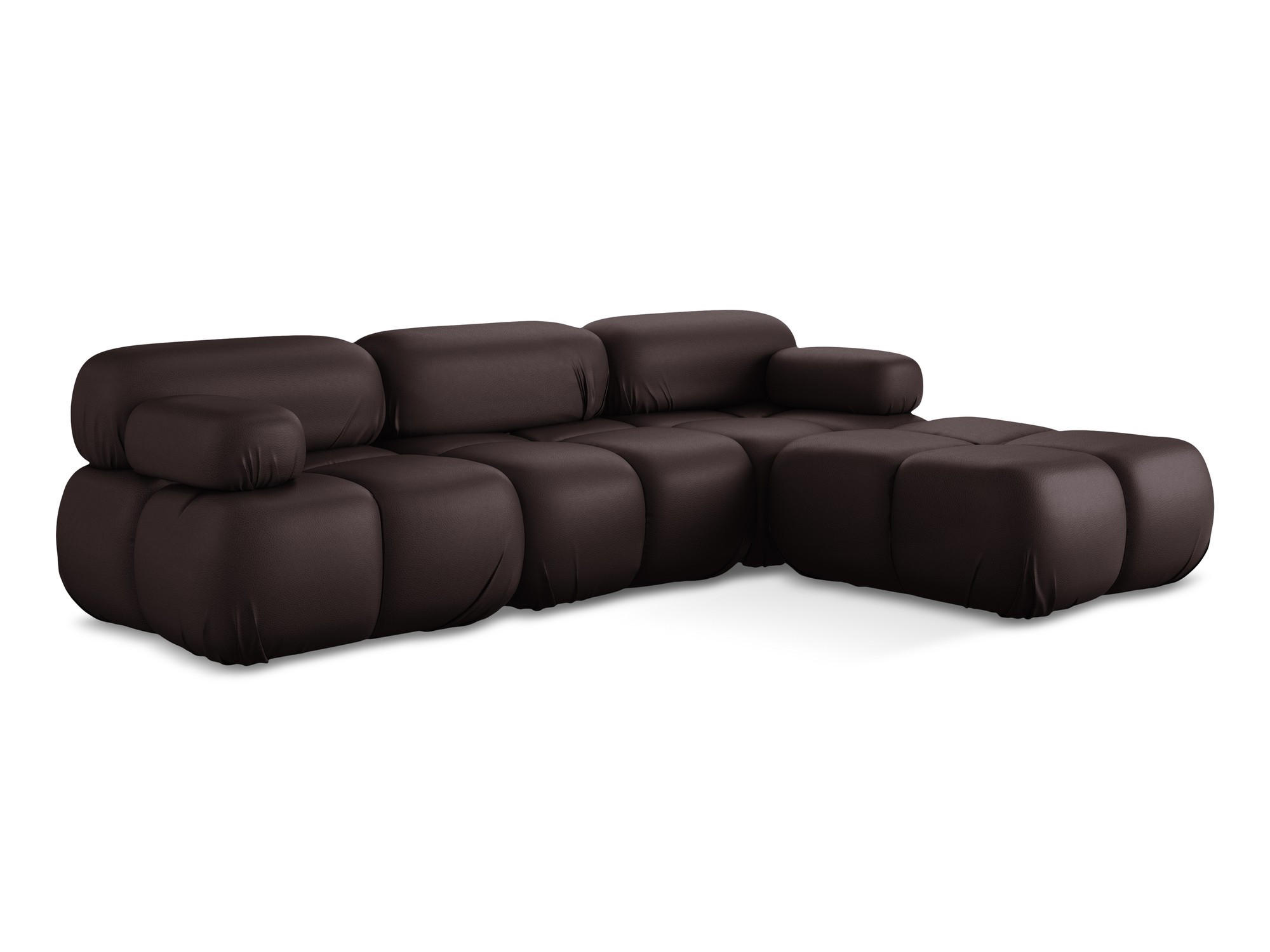 ECKSOFA Beidseitig Kunstleder Violett - Blau/Pflaume, Leder/Kunststoff (285/191cm) - Makamii