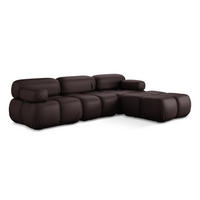ECKSOFA Beidseitig Kunstleder Violett - Blau/Pflaume, Leder/Kunststoff (285/191cm) - Makamii