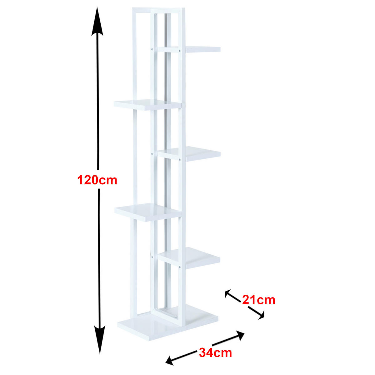 PFLANZENREGAL Tohmajärvi - Weiß, Holzwerkstoff/Metall (34/120/21cm) - [en.casa]