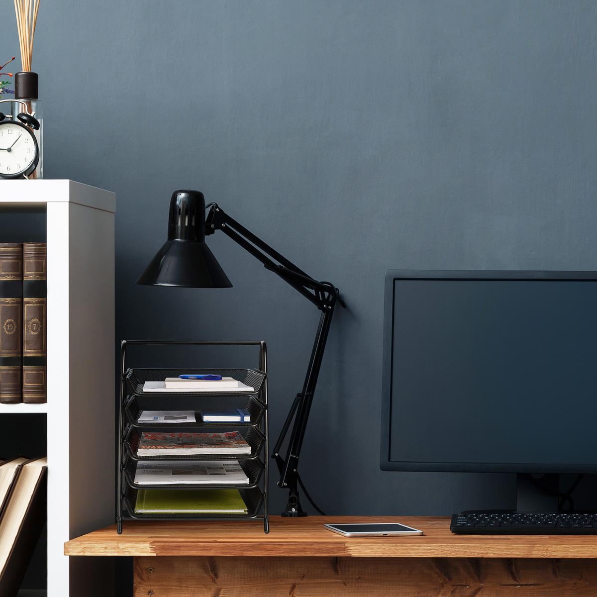 UKLADANIE dokumentov - čierna, kov (30/37.5/35.5cm) - Relaxdays