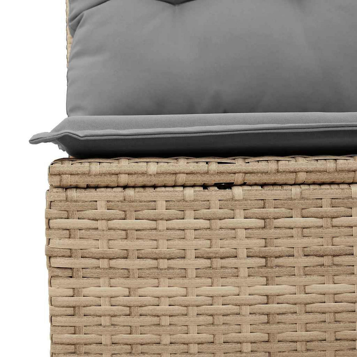 GARTEN-SOFAGARNITUR 4-TLG. Mit Kissen Beige Poly Rattan - Beige/Hellgrau, Kunststoff - vidaXL