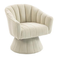 DREHSTUHL Drehsessel Loungesessel mit Polsterung,360°,Cord,Beige - Beige, Textil (70/72/66cm) - LVHOM