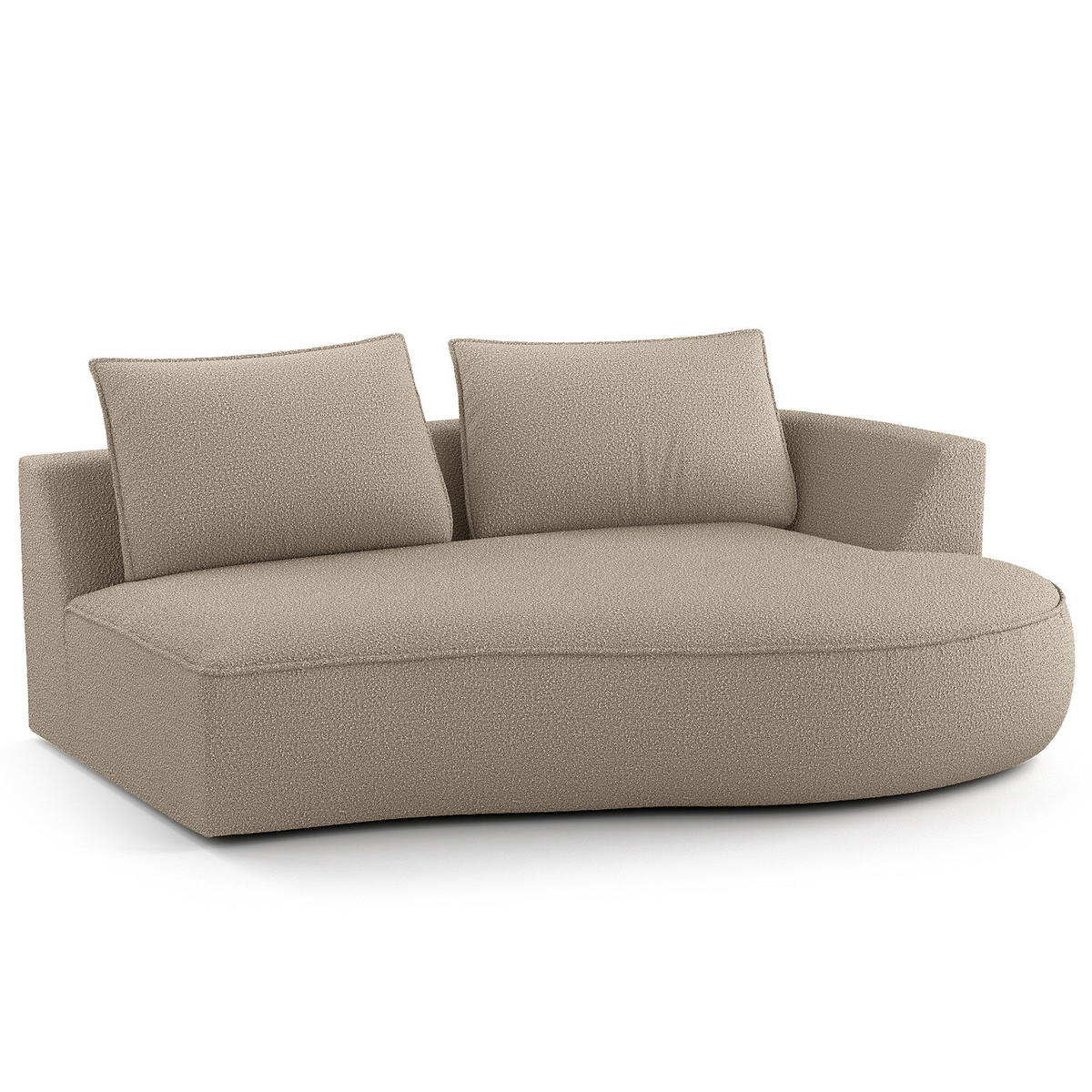 OTTOMANE - modular - Beige/Schwarz, Kunststoff/Textil (196/82/146cm) - home24